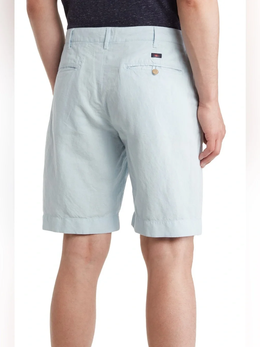 Faherty Malibu Linen & Cotton Chino Shorts  Light Blue Size 36